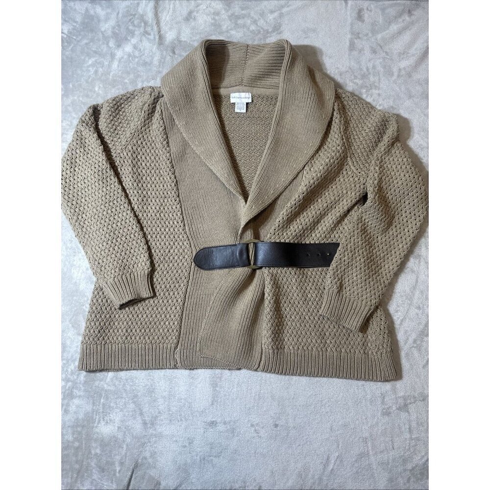 Women’s Soft Surroundings Knitted Cardigan Sweater Belted Brown Plus 1X - Picture 9 of 14